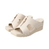 AMP0103 Front Zip Wedge Heel Sandals
