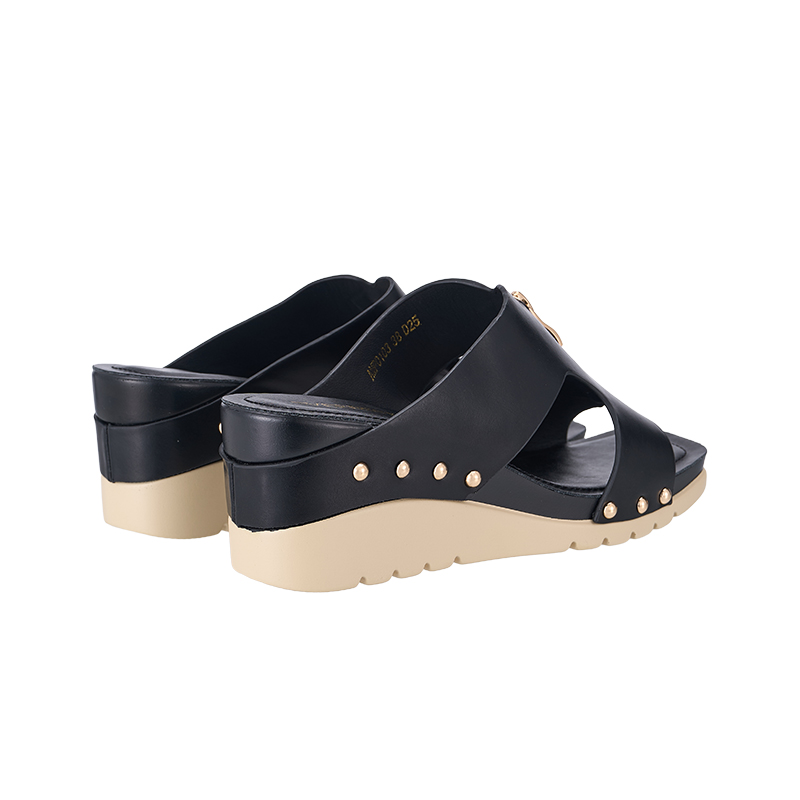 AMP0103 Front Zip Wedge Heel Sandals