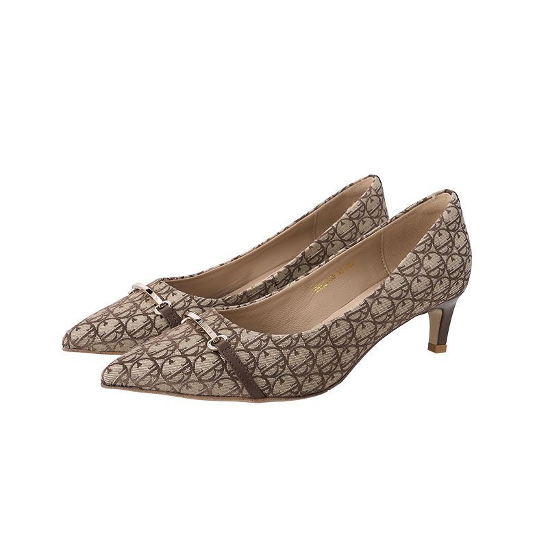 EHH2038 - Buckle Pointed Toe Kitten Heel