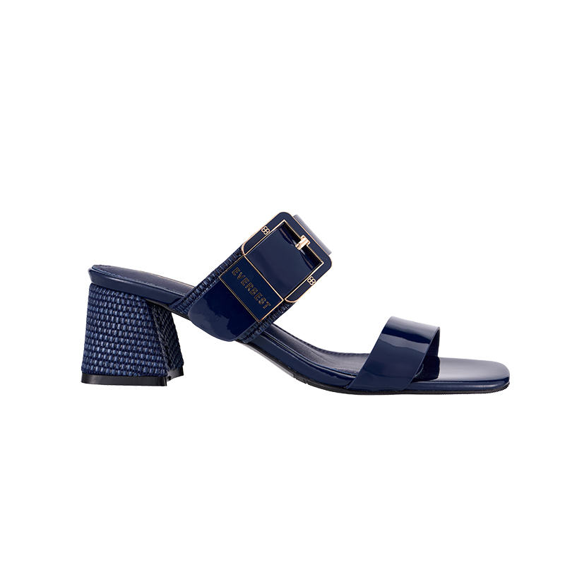 EHH2039 Woven Texture Block Heel Sandals
