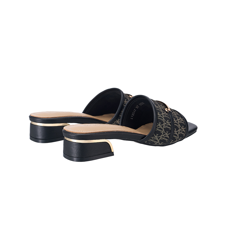 LY8047 Monogram Buckle Slip on Sandals