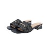 LY8047 Monogram Buckle Slip on Sandals