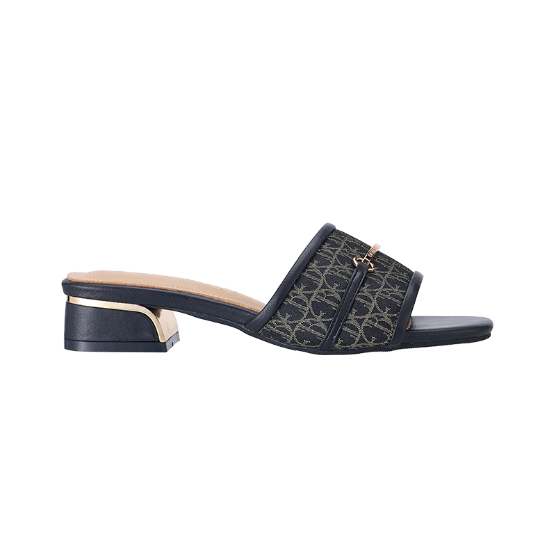 LY8047 Monogram Buckle Slip on Sandals