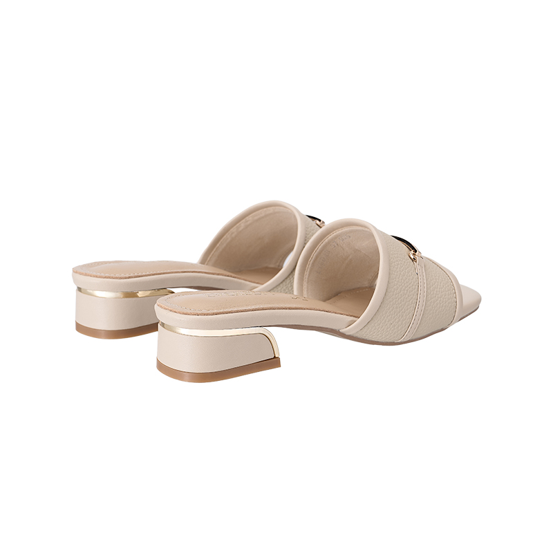 LY8048 Metal Accent Textured Slip on Sandals