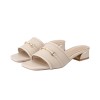 LY8048 Metal Accent Textured Slip on Sandals