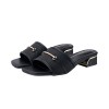 LY8048 Metal Accent Textured Slip on Sandals