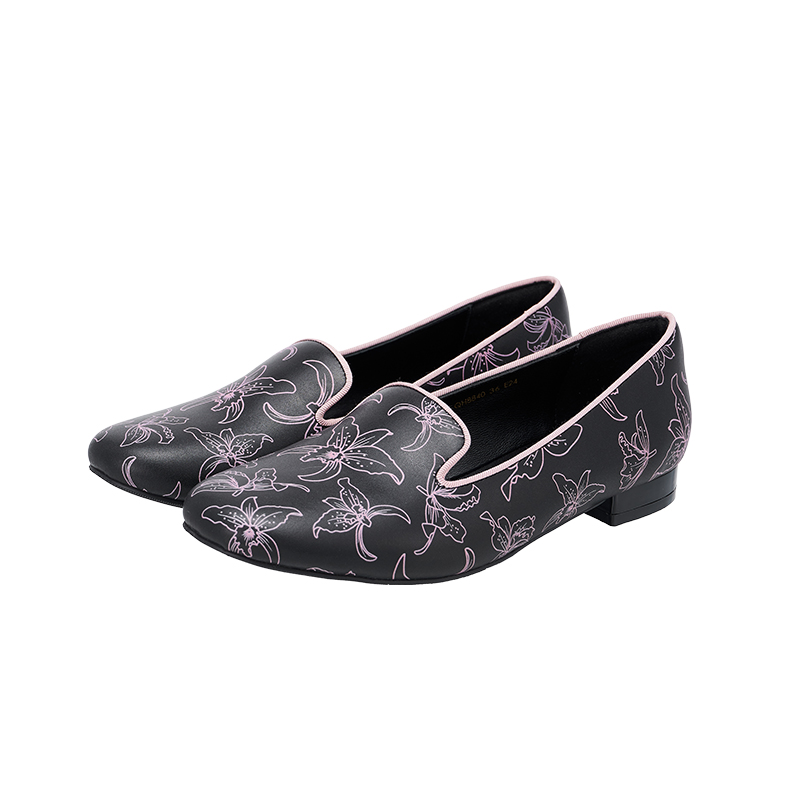 QH8840 Orchid Printed Flat Shoes