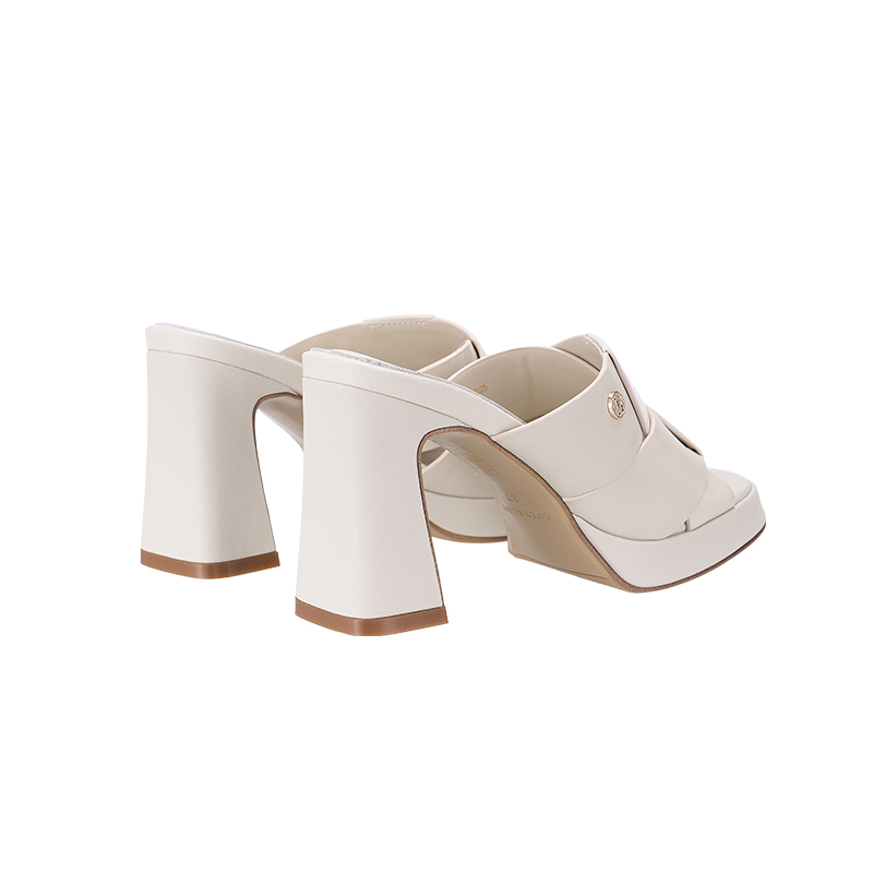 QH8843 Everbest Weave Platform Heel Slip-Ons Sandals
