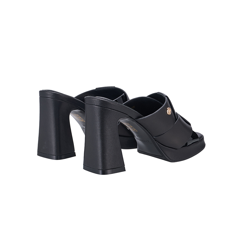 QH8843 Everbest Weave Platform Heel Slip-Ons Sandals