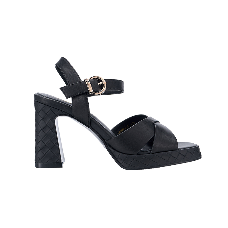 QH8844 Weave Platform Slip On Sandals