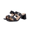 QH8848 Mid Heel Slip On Sandals