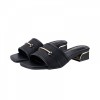 LY8048 Metal Accent Textured Slip on Sandals