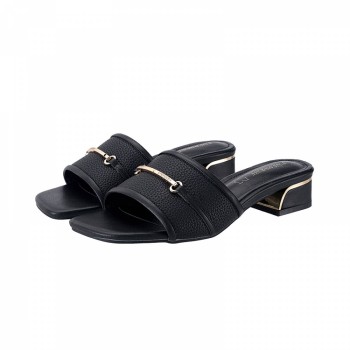 LY8048 Metal Accent Textured Slip on Sandals