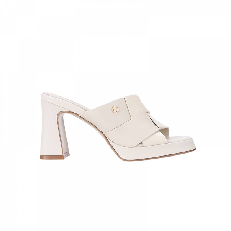 QH8843 Everbest Weave Platform Heel Slip-Ons Sandals